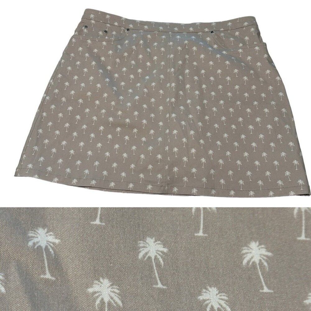 Hearts Of Palm Ladies 18 Tennis Golf Pickleball skort stretch pull on Palm Trees